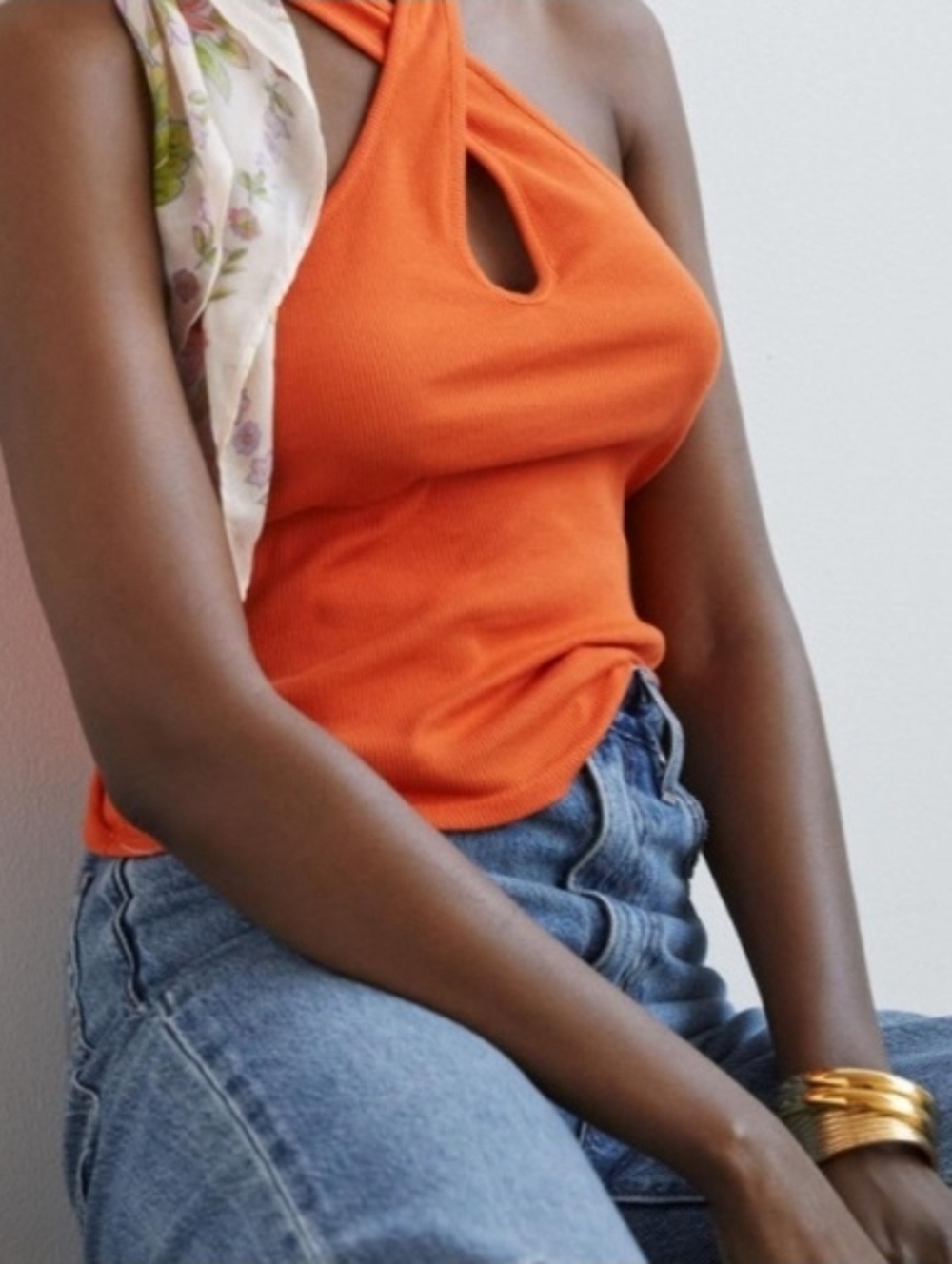 Anthropologie key hole halter top M